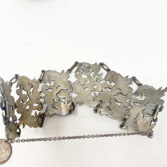 548 Vintage Los Castillo 441 Mexican silver bracelet - Picture 4 of 7